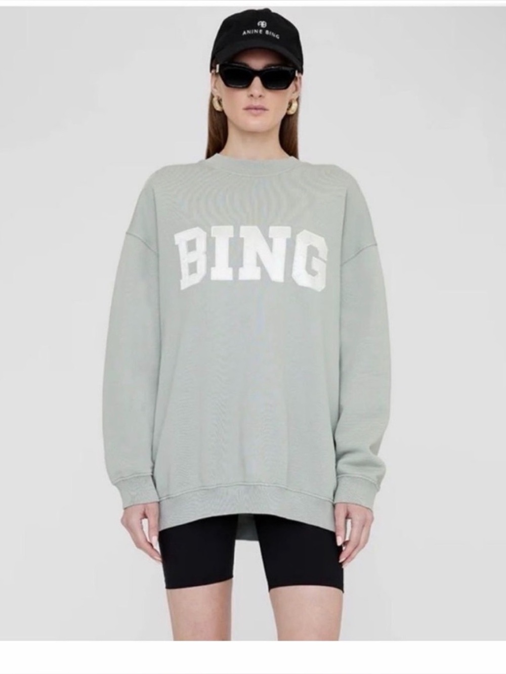 Anine Bing Tyler Sweatshirt Sage Green Large